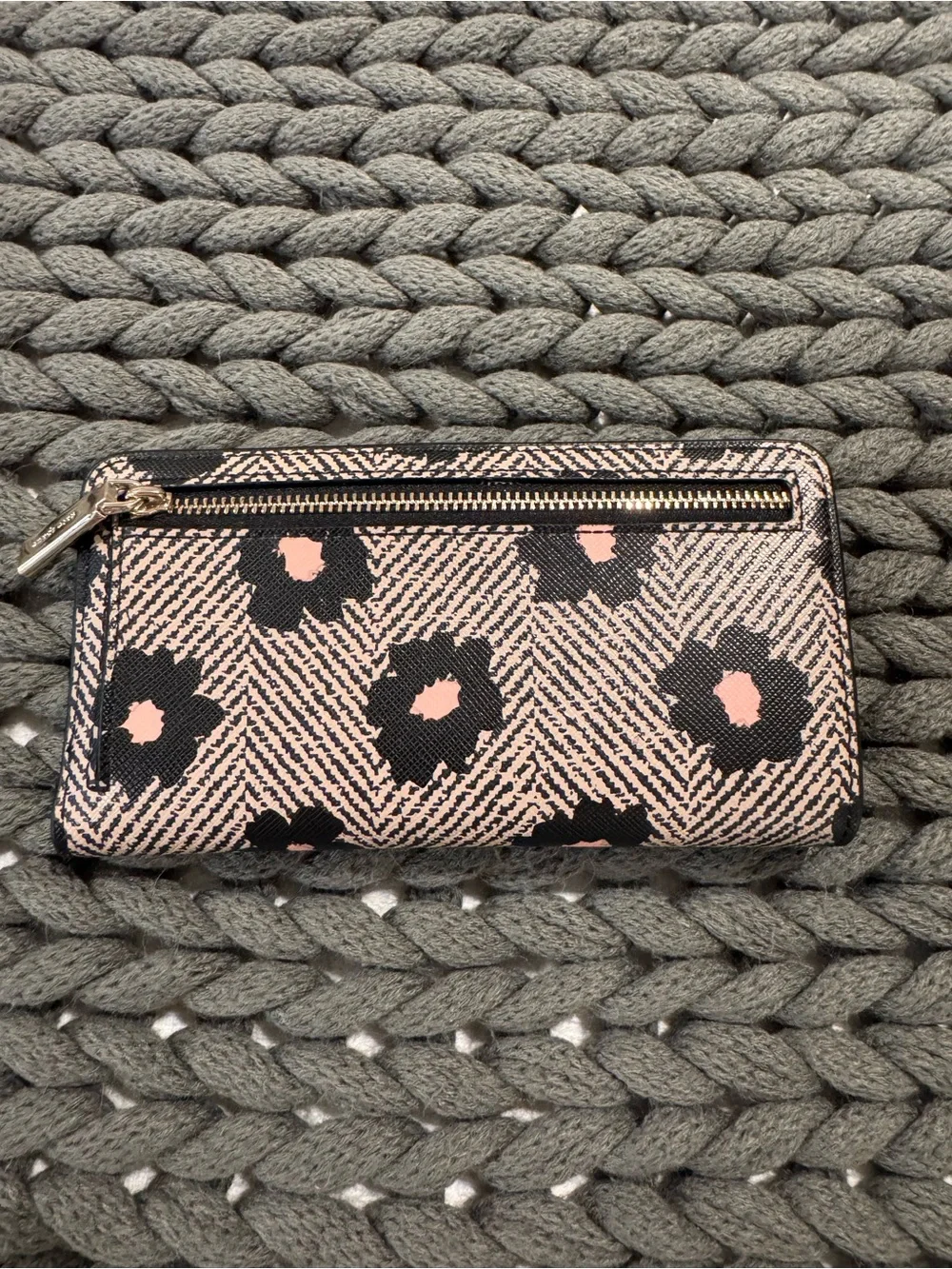 kate spade Pink and Black Floral Wallet